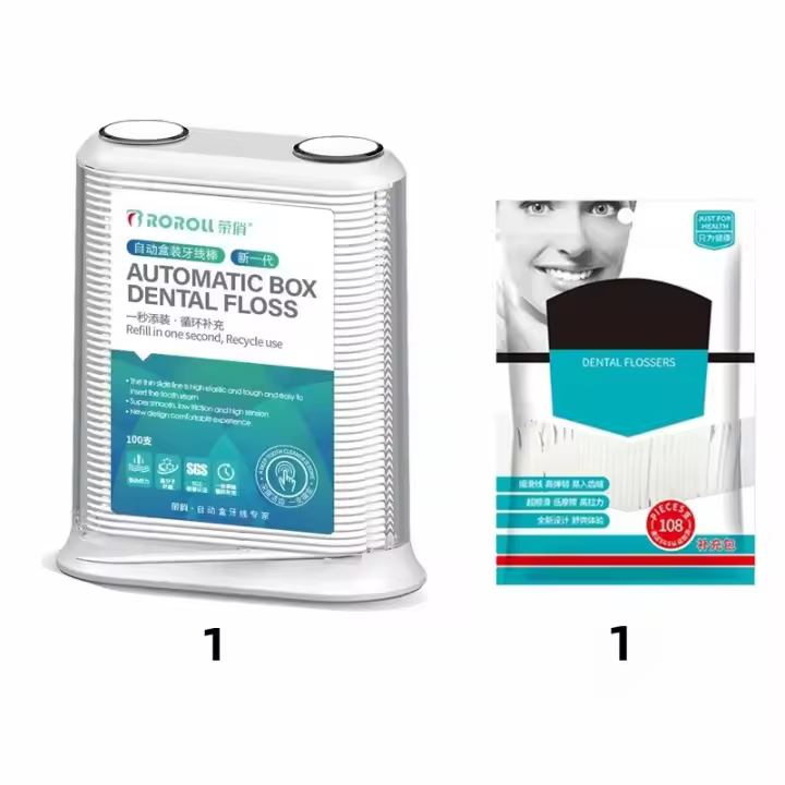 Higienizador Oral Automático De Viaje Organizador De Hilo Dental Desechable Fibra De Polietileno Herramienta De Limpieza Dental Para Adultos - 1