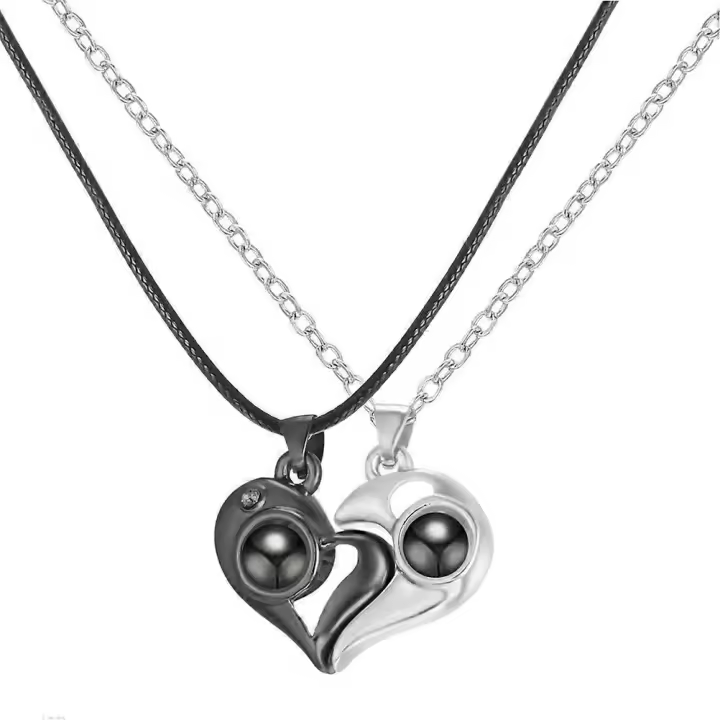 Collares para Mujer, modernos, a juego, con diseño de Amigos, collar de Proyección y Corazón. - 1