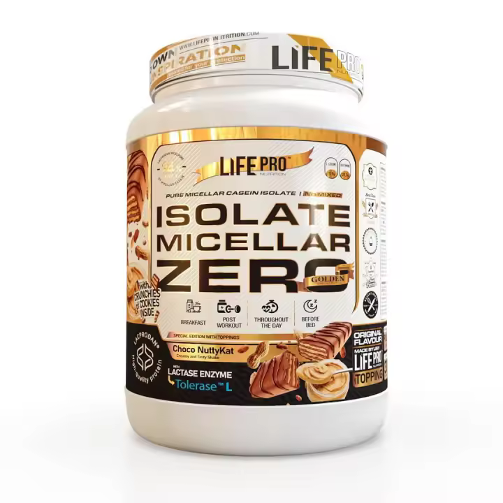 LIFE PRO NUTRITION ISOLATE ZERO MICELLAR 900G   Aislado de Caseina  Recuperacion y Aumento de Musculo  Liberacion Lenta - 1
