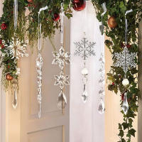 Colgante De Árbol De Navidad Transparente Con Imitación De Hielo Y Esteros De Copos De Nieve Acrílico Colgante De Cristal Para Decoración De Eventos Y Bodas - details 4