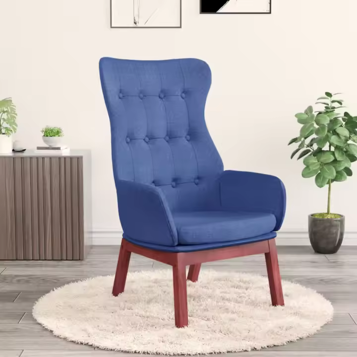 vidaXL Sillón de relax de tela azul - 1