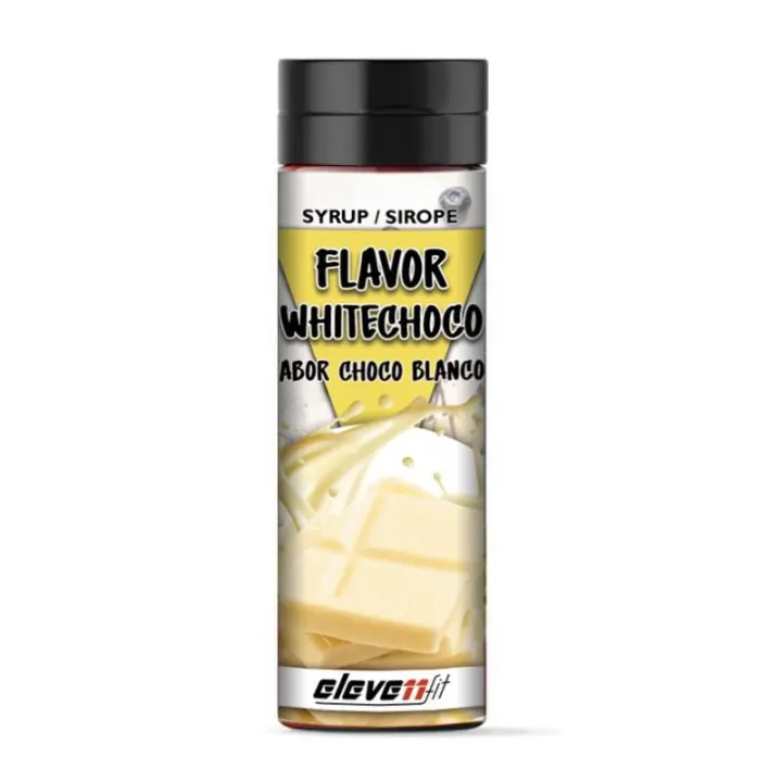 Eleven Fit Sirope 330MLSin Azúcar / 0% Calorías, Libre de Grasas / Ideal para Postres Deliciosos y Saludables / Envase Antigoteo / Sabor Chocolate Blanco - 1