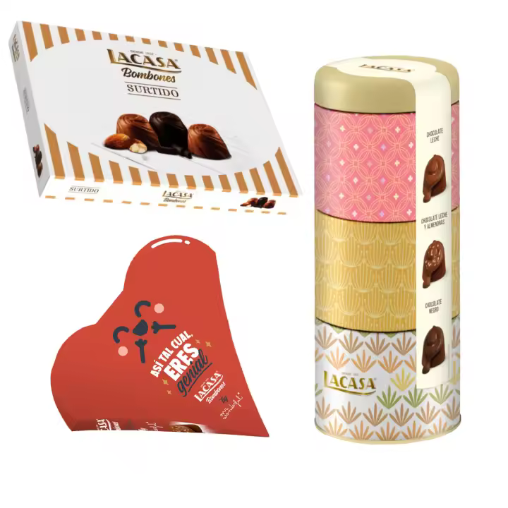 Pack Lacasa bombones corazón mr wonderfull 60G & bombones surtido lata 180 G & bombones surtido 95 g - 1
