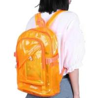 Mochila Transparente De Moda Impermeable Para Niñas Y Adolescentes Material PVC Bolsa Escolar Diaria Mini Con Cierre De Cremallera - details 2