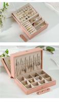 Caja De Almacenamiento De Joyas De Cuero PU Portátil Gran Capacidad Para Viaje Organizador De Joyas Con Mostrador a Prueba De Polvo Para Collares Pendientes Y Anillos - details 5