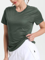 Camiseta Deportiva Para Mujer De Color Sólido Ultraligera Y Secado Rápido Transpirable Ligera Para Correr Y Gimnasio - details 9