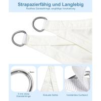 Sonnensegel Dreieckig 4x4x5.65m Wasserdicht Cremeweiß Sonnenschutz Windschutz Segel PES Polyester,95% UV-Schutz für Außenbereich, Terrasse, Balkon, Garten - details 4