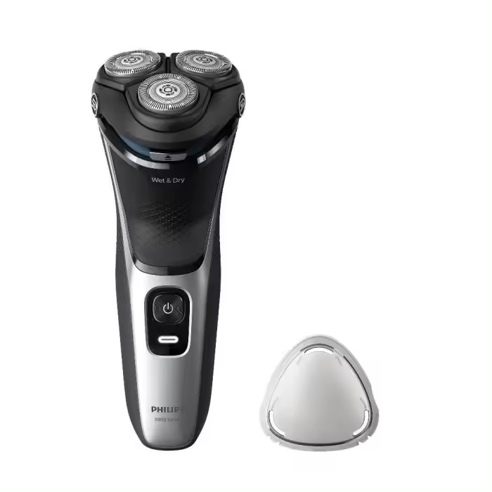 AFEITADORA ELÉCTRICA EN SECO Y EN MOJADO PHILIPS SHAVER 3000 SERIES S3143/00 / CABEZALES PIVOTANTES / COLOR NEGRO - 1
