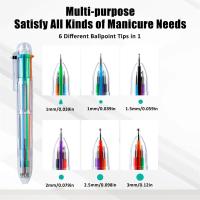 6 En 1 Pincel De Arte De Uñas Con Diseño De Bolígrafo Herramienta De Precisión Para Pintar Puntos En Uñas Gel UV Y Pedrería Kit De Manicura DIY - details 3