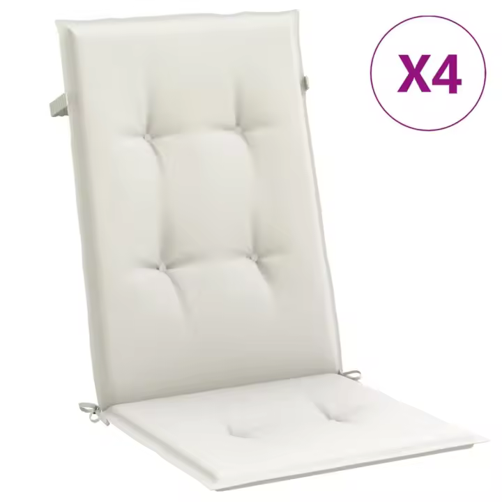 vidaXL Cojines para silla respaldo alto 4 uds tela Color Antracita melange,  Gris claro melange,  Gris oscuro melange y mas Cojín Decorativo de Asiento Cojines de muebles de salon - 1
