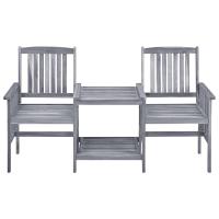 vidaXL Sillas de jardín con mesita madera maciza acacia 159x61x92 cm - details 1