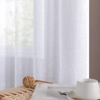 JINCHAN Cortinas Transparentes De 1 Panel Para Sala De Estar Y Dormitorio Efecto De Tela De Lino Cortina De Ventana Con Bolsa De Rodamiento Modernas Y Sencillas - details 15