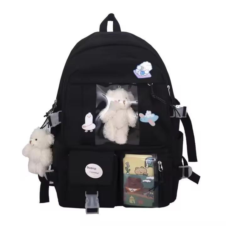 MOV-Mochila escolar japonesa para niñas adolescentes, Kawaii con múltiples bolsillos morral, Harajuku - 1