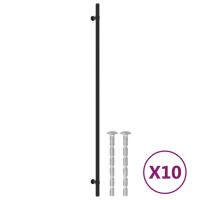 vidaXL Tiradores para armarios 10 uds acero inoxidable negro 480 mm - details 1