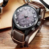 Reloj Retro Para Hombre De Lujo Con Correa De Cuero PU Reloj De Pulsera Militar Táctico De Gran Dial Calendario Completo Movimiento De Cuarzo - details 17