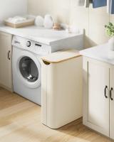 Cesto de Ropa Sucia con Tapa 65L, Plegable, Forro de Malla Extraíble, Tejido Oxford, Asas de Bambú, 42x22.5x70.5 cm - details 1