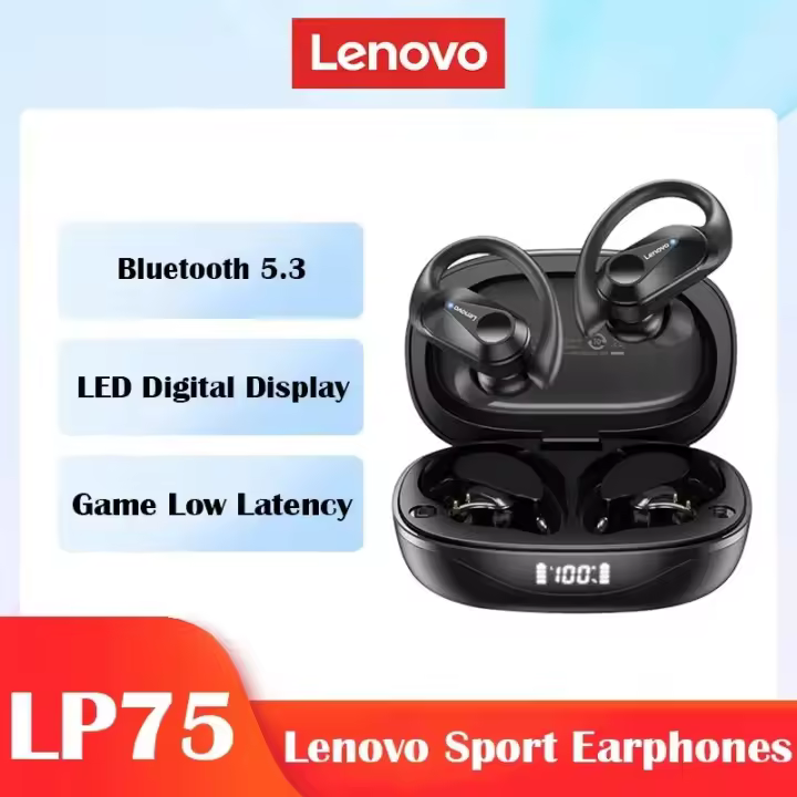 Lenovo LP75 AI TWS | Auriculares Inalámbricos Bluetooth V5.3 | Sonido HiFi | Reducción de Ruido | Auriculares Deportivos Impermeables - 1
