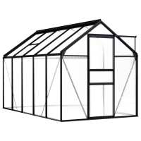 vidaXL Invernadero de Aluminio Gris Antracita Cobertizo de Jardín Patio Dimensiones 1.33 m²,  2.47 m²,  3.61 m² y mas - details 4