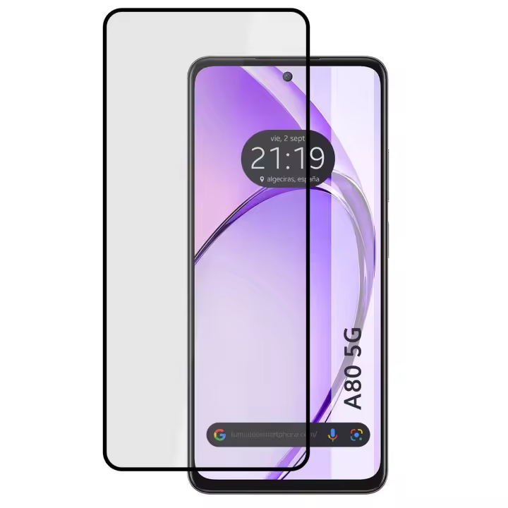 Tumundosmartphone Protector Cristal Templado Completo 5D Full Glue Negro para Oppo A80 5G Vidrio - 1