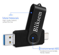 Bliksem Pendrive 3en1 64GB Tipo C Memoria Stick OTG 2.0 Para PC Y Móvil Caja Metálica USB Flash Drive Pen Drive OTG 64GB - details 3
