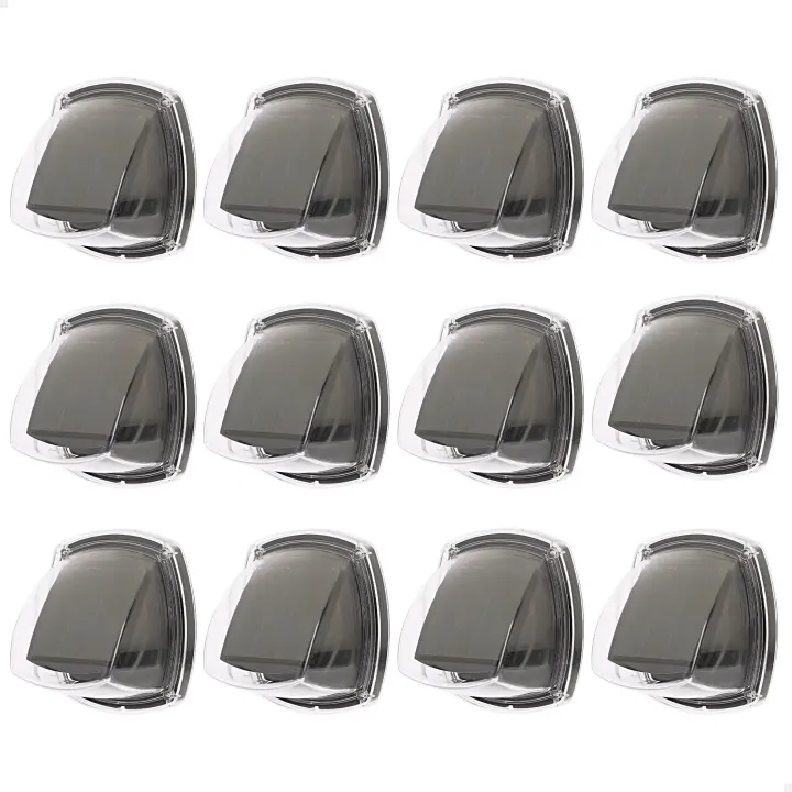 Aktive - Set 12 apliques solares LED, luz blanca 3 lm, panel solar, autonomía 8h, sensor de luz, alcance 1,5m, IP44, instalación sin cables, tornillos incluidos, ideal jardines y terrazas - 1