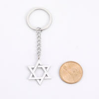 Lemegeton Llavero De Acero Inoxidable Estrella David Amuleto Hexagonal Israelita Joyería Moda Para Hombres Y Mujeres Regalo - details 1