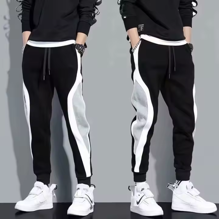 Pantalones Deportivos Para Hombre Primavera Otoño Estilo Casual Con Patrón Ajustables Para Entrenamiento Y Correr Trousers De Moda - 1