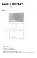 Lámpara De Pared LED 7W Blanca Impermeable IP65 Para Exteriores Iluminación Moderna Para Hogar Decoración Para Dormitorio Sala De Estar Cocina 110V 220V - details 1