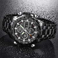 Reloj De Pulsera Dual Tiempo CURDDEN Para Hombre Con Correa De Aleación Multi-función Cronógrafo Estilo Casual Y Moda Negro - details 3