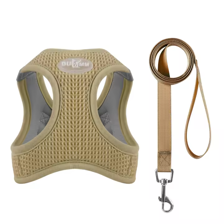 Correa Para Mascotas Ajustable Y Antirrompida De Talle Suave Transpirable Tipo Chaleco Para Perros Y Gatos Pequeños Con Correa Para El Cuello Y La Espalda - 1
