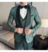 Traje De Tres Piezas Para Hombre Estilo Británico Primavera 2025 Traje De Negocios Casual Chaqueta Pantalón Alta Densidad Jacquard Vestido De Boda - details 2