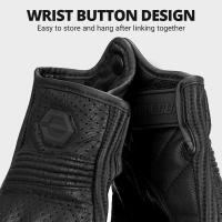 Guantes De Motocicleta De Verano En Cuero PU Genuino Protección Ciclismo Guantes De Bicicleta Con Fourchettes De Polyester - details 8