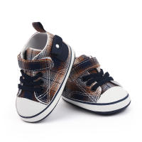 Zapatillas De Lona Para Bebé Primera Caminata Suave Algodón Moda Casual Zapatillas De Pre-walking Para Niños Y Niñas 0-6-12 Meses Azul/Negro/Rosa - details 3