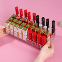 Organizador De Maquillaje Para Labiales Y Pinceles De Cejas En Plástico Transparente Estilo De Escritorio Para Uso Doméstico - details 1