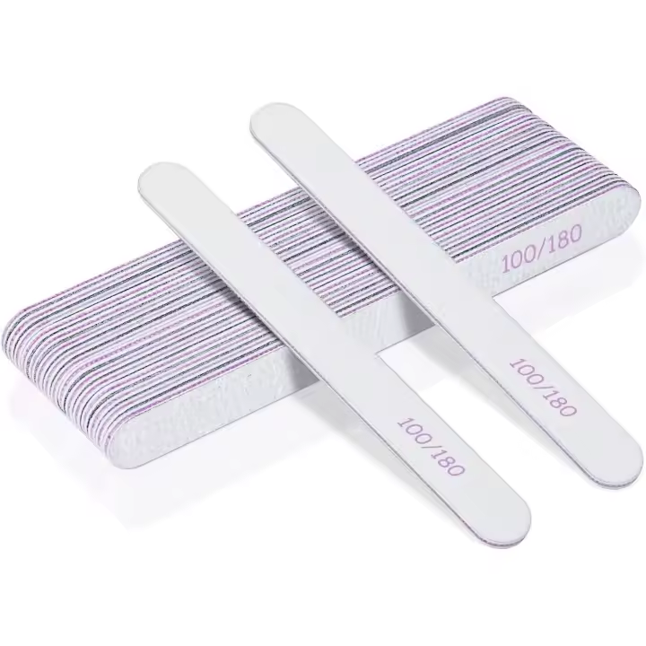 15pcs Limes à Ongles Professionnelles, Lime à Ongles Double Face, Grain 100/180 Planche D'émeri Double Face Lavable pour Manucure Cosmétique, Salon de Coiffure, Animaux Domestiques, Maison - 1