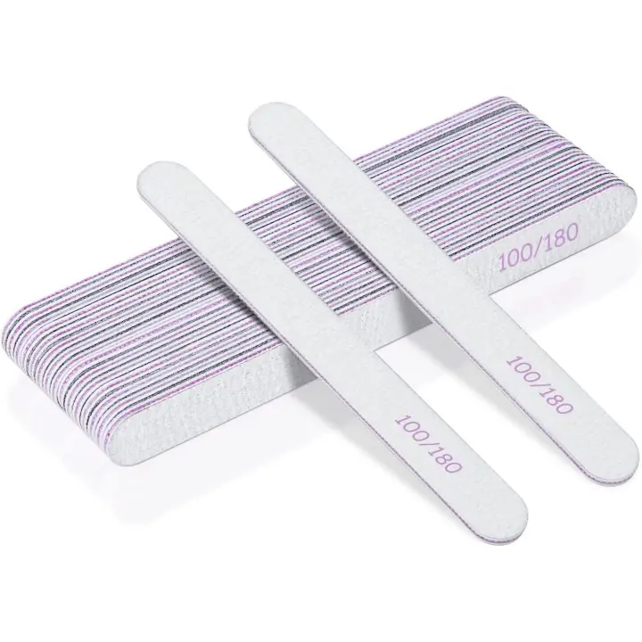 15pcs Limes à Ongles Professionnelles, Lime à Ongles Double Face, Grain 100/180 Planche D'émeri Double Face Lavable pour Manucure Cosmétique, Salon de Coiffure, Animaux Domestiques, Maison - 1