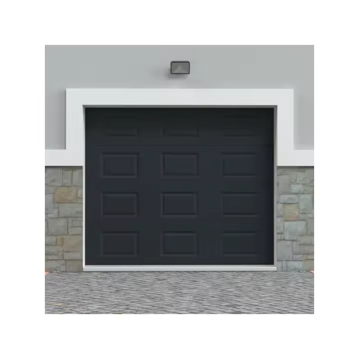 Puerta de garaje seccional antracita con motor Somfy - CAOPAS - 1