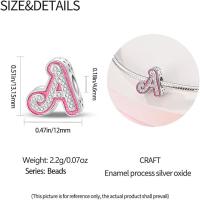 Dijes del alfabeto rosa para pulsera Pandora, collar, cuentas con iniciales de la A a la Z para mujer, regalos de joyería - details 0