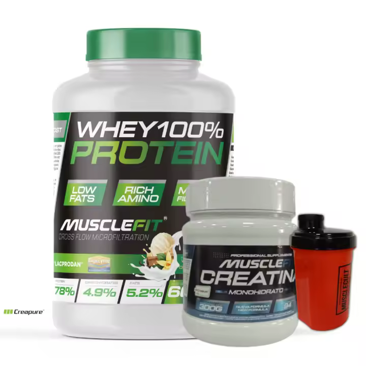Pack WHEY 2kg + Creapure 300g + Shaker (regalo) -  MuscleFit │MUSCLECULT│Mas musculos - 1