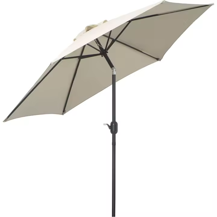 Sombrilla Parasol Reclinable para Jardín Patio Terraza Playa Piscina con Manivela Protector UV Φ2.7x2.35m Aluminio - 1