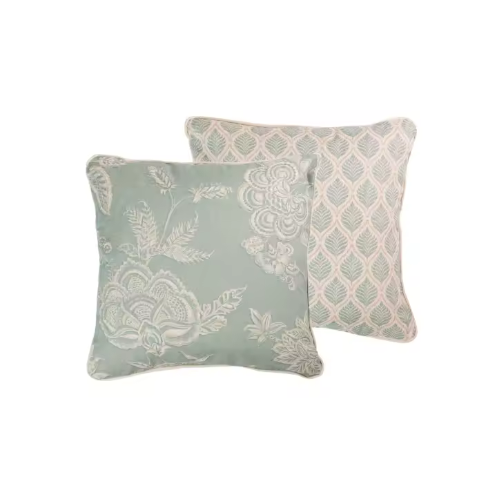 Adda Home Cojín Lino Flores Hojas 45x45 Cm - Estilo y Comodidad - Materiales de Alta Calidad - 1
