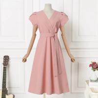 Vestido Elegante De Verano ZANZEA Para Mujer Con Manga Corta Estilo Trabajo Moda Vestido Casual A-Line Solido Kaftan Sarafans - details 13