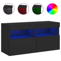 vidaXL Mueble de TV de pared con luces LED 80x30x40 cm, Mueble de Salon, Mueble TV, Mueble TV salon, Mesa de TV, Mueble tele - details 5