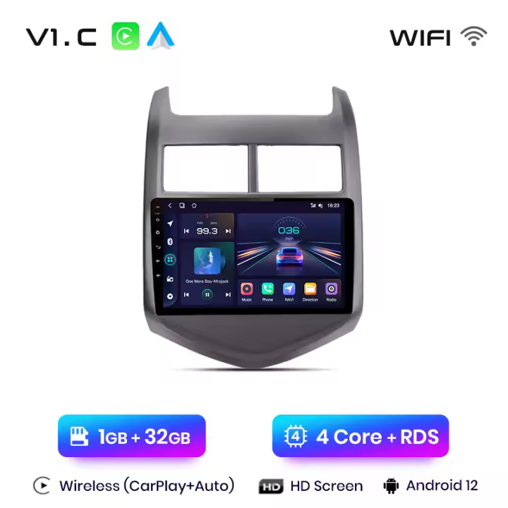 Junsun Android 13 Radio Para Chevrolet Aveo 2 Sonic T300 2011 2012 2013 2014 2015 DSP Navegación GPS Reproductor Multimedia 2 DIN Inalámbrico CarPlay Android Auto Radio - 1