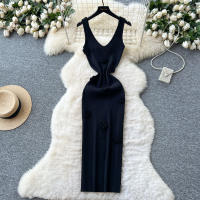 Vestido Wrap Sin Mangas De Encaje Floral REALEFT Para Mujer Elegante V-Neck Cintura Ajustada Longitud Media Pierna Vestido De Verano - details 6