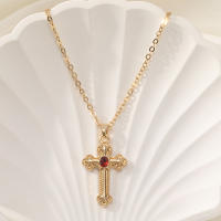 Encanto Collar con colgante de cruz creativo y personalidad de moda para mujer. - details 10