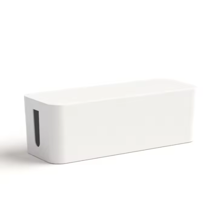 Caja de cableado blanca Organizador de cables de cargador y tarjetas 40x15.5x13.5cm Pies de goma - 1