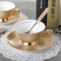 Juego de Taza y platilla de Porcelana China, Taza de café de 6,8 Oz para el té de la tarda, Textura en relieve - details 0