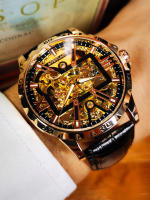 Reloj Mécanico De Lujo Para Hombres Con Cuarzo Automatico Y Esqueleto Dorado Iced out En Acero Inoxidable Reloj De Pulsera Casual Con Correa De Acero Inoxidable Y Luz Oscurecida - details 14