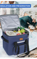Bolsa de picnic portátil de gran capacidad, bolsa de hielo para automóvil, bolsa para acampar al aire libre, bolsa de almuerzo cuadrada de gran capacidad, bolsa de aislamiento portátil - details 7